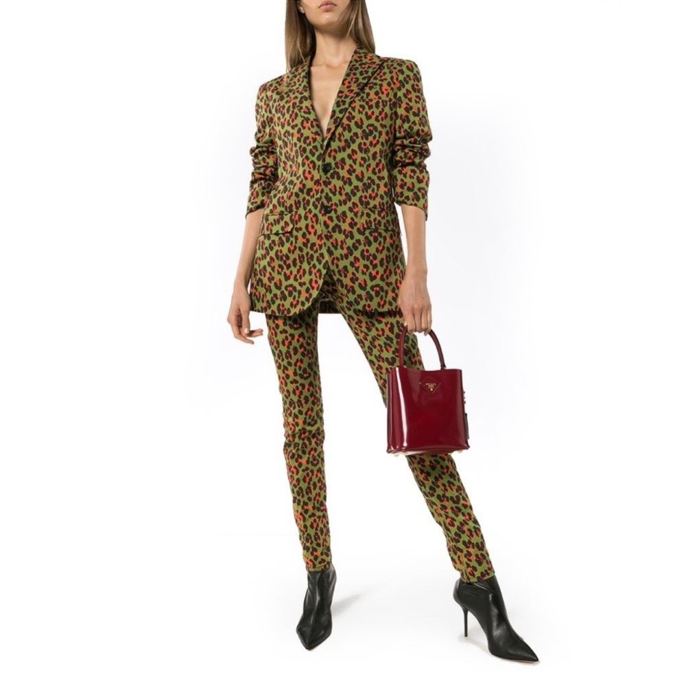 R13 x Alison Mosshart’s Green and Orange Leopard Print Jeans Size 26